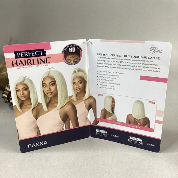 Perfect Hairline Tianna Straight #DR4/Tiramisu Brown Blonde Synthetic Lace Wig - Picture 10 of 12